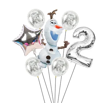 8pcs Disney olaf animacinių filmų Sniego Folija Balionai 32inch sidabro numerį oro Globos Baby Shower Gimtadienio Dekoracijos vaikams, žaislai