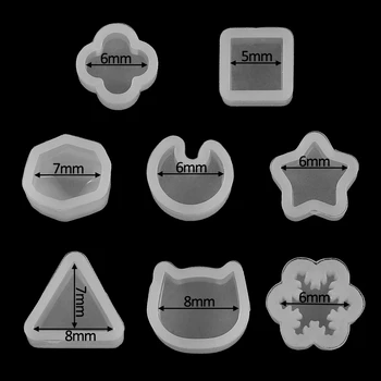 8Pcs Kristalų Pakabukas Epoksidinės Dervos Formų Mišraus Stiliaus Silikono UV Dervos Liejimo Formų Skirti 