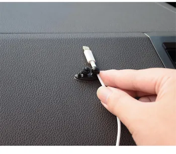 8PCS Mini Lipnus Automobilinis Įkroviklis Linija Užsegimas Apkabos, Headphone/USB Cable Car Įrašą Automobilių Interjero Aksesuarų Nemokamas Pristatymas