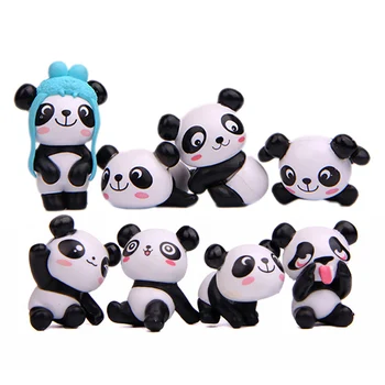 8Pcs/Set Mielas Daugiafunkcinis Praktinių Stilingas, Patrauklus Animacinių filmų Panda Žaislinės Figūrėlės Kraštovaizdžio Pasakų Sodą, Mini Dekoro