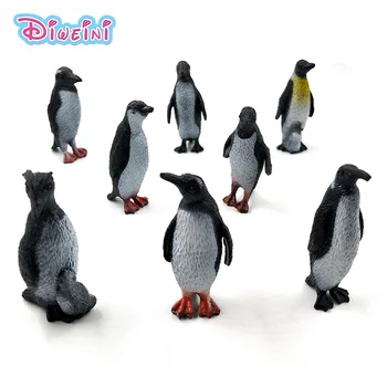 8Pcs/Set Modeliavimas mielas pingvinas jūros gyvūnų modelio, plastikinės lėlės pvc veiksmų skaičius, PASIDARYK pats Apdailos karšto nustatyti žaislai vaikams dovanų