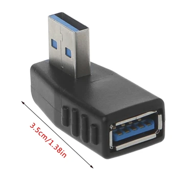 90 Laipsnių į Kairę Dešinę Kampu USB 3.0 Vyrų ir Moterų Jungties Adapteris, Skirtas Nešiojamas KOMPIUTERIS
