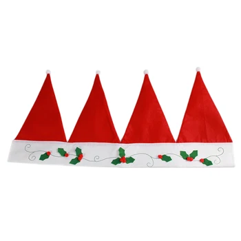 90cm Raudona Kalėdų Senelio Skrybėlės Langą Valance Kalėdų Užuolaidų Dekoravimas Ornamentais