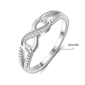 925 Sterlingas Sidabro Begalybės Žiedą Kubinių Zirconia (CZ Amžinybės Žiedai Moterims Dydis 5 6 7 8 9 10 Madinga Papuošalai (Sam Hub Fong)