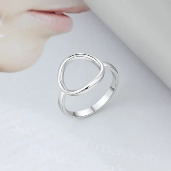 925 Sterlingas Sidabro Piršto Žiedą, Minimalistinio Atviras Ratas Žiedai Moterims Turas Moterų Vestuvinį Žiedą, Fine Jewelry (Sam Hub Fong)