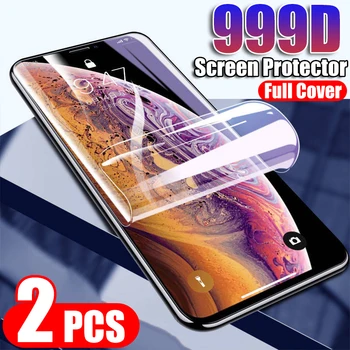 999D Hidrogelio Kino Screen Protector, iphone 12 11 Pro Max Filmas Apie iPhone XS Max XR X 7 8 6 6S Plius Apsauginė plėvelė Ne Stiklo