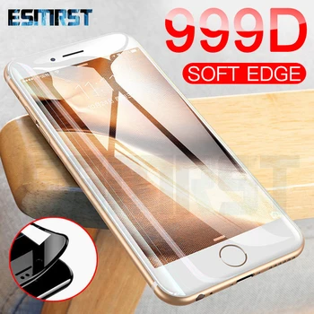 999D Lenktas Visiškai Padengti Grūdinto Stiklo iphone 7 8 Plus SE 2020 Stiklo Screen Protector, iPhone 7 8 6 6S Plius Glas Filmas Atveju