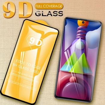 9D Apsauginė Stiklo Plėvelė Samsung Galaxy M01 Core M31 M21 M11 M51 Pilnas draudimas Screen Protector, Grūdintojo Stiklo