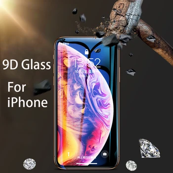 9D Grūdintas Stiklas 11 iPhone Screen Protector, Stiklo iPhone 11 12 Pro Max Mini Stiklo iPhone Xs Max XR XS Stiklo