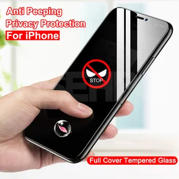 9H Anti-Spy Grūdintas Stiklas iPhone 11 Pro XS Max X XR Privacy Screen Protector, iPhone 8 7 6 6S Plius 5 5S SE Apsauginės Plėvelės