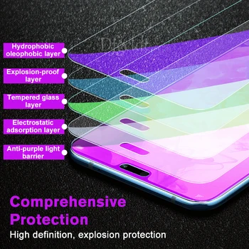 9H Sunku Stabdžių Violetinė Grūdintas Stiklas Huawei Honor 9 Jaunimo P20 Mate 10 Pro 20X Lite Nova 3 3i Mėgautis 8e Magija 2 Screen Protector