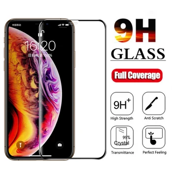 9H Visiškai Padengti Stiklo iPhone 12 Mini Pro 11 Max Grūdintas Stiklas Screen Protector, iPhone 6 6S 7 8 Plus X XR XS Max stiklo