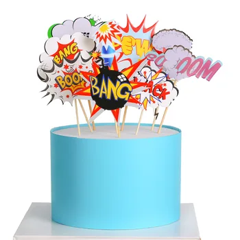 9pcs Animacinių filmų Draudimas Raketų Happy Birthday Cake Toppers Laišką Dekoro Berniukas Gimtadienis Desertas Cupcake Dekoro Prekes
