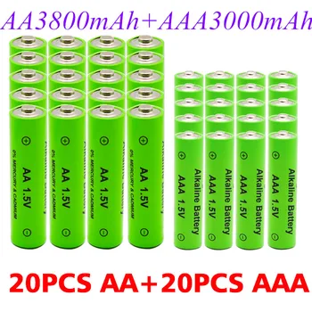 Aa 1,5 v 3800 mah / aaa 1,5 v 3000 mah įkrovimo šarminės baterijos žibintuvėlis žaislai žiūrėti mp3 grotuvas pakeisti ni-mh baterija