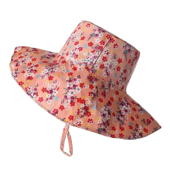 AA Vaikams, Vaikiška Merginos Saulės Skrybėlę Priedai Vasaros UV Apsauga Platus Kraštų Gėlių Kibiro Kepurę su Raišteliu Kepurės Sunhat
