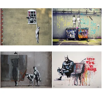 Abstrakti Grafiti Supermenas Plakatas Šiaurės Pop Meno Tapybos Drobės Banksy Plakatai ir Spausdina Sienos Nuotraukas, už Kambarį
