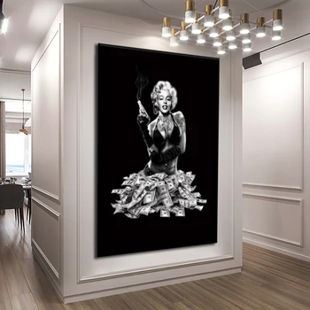 Abstrakti Juoda ir Balta Marilyn Monroe Drobės Tapybos Garsaus Portretas Sienos Menas Nuotraukų, Plakatų, Tapybos Cuadros Dekoro Namai