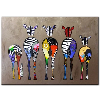 Abstrakti Zebra Drobė Meno Tapybos Ant Sienos Spalvinga Gyvūnų Fonai Afrikos Gyvūnai Meno Nuotraukas Gyvenimo Kambario Sienos