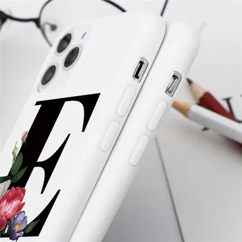 Abėcėlės Raidė Balta Telefono dėklas Skirtas iPhone 11 Pro XS Max XR X SE 2 2020 6 6S 7 8 Plius Silicio TPU Funda 