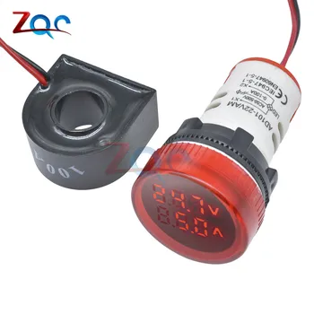 AC 60-500V 110V, 220V Ammeter Voltmeter HZ Hz Dažnio Matuoklis 22mm Skaitmeninės Srovės Įtampa Amp signalinė Lemputė LED Lemputė, Indikatorius