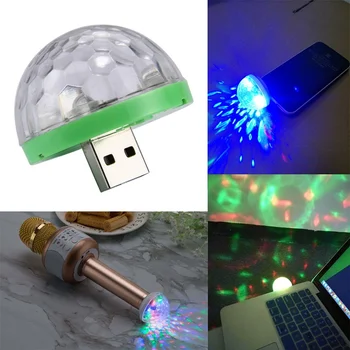 Adeeing USB Disco Šviesos diodų (LED) Šalis, Žibintai Nešiojamų Kristalų Magija Kamuolys Spalvinga Poveikį Etape Lempa Namuose Šalis Karaoke Dekoras