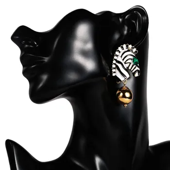 Afrikos Stiliaus Dryžuotas Moterų Tabaluoti Auskarai Hiperbolė Ausies Apdaila-Geriausia Dovana Šaliai, Unikalus Zebra Formos Lašas Auskarai 3B