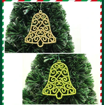 AHYONNIEX 1 VNT Aukso miltelių 8.5CMX10CM Kalėdų varpas eglučių Papuošalai pakabukas Kalėdų medžio pateikti papuošalai 