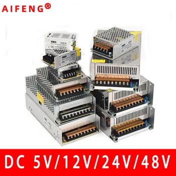 AIFENG impulsinis maitinimo šaltinis 110V/ 220V į 12V 5V 24V 48V led maitinimo šaltinis CCTV / LED Juostelės AC DC šaltinis maitinimo Adapteris