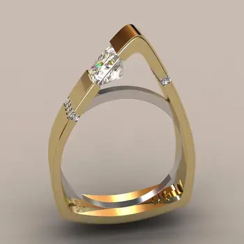 Aikštėje Kristalų Kubinis Cirkonis Žiedai Moterims Akmens Sužadėtuvių Žiedas Papuošalai