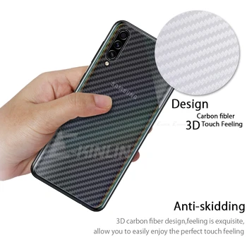 Aišku, Minkštas 3D Anglies Pluošto Galinį Plėvelės Samsung Galaxy A10e A50s A20e A21s A10s A20s A30s A70s Galiniai Screen Protector, Ne Stiklas