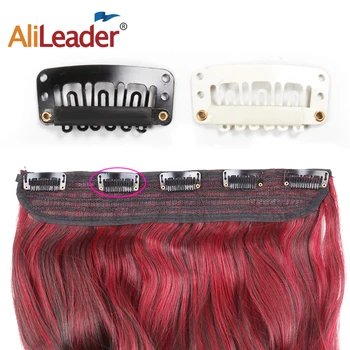 Alileader 20Pcs/Daug Įrašą Plaukų Pratęsimo Perukas Įrašus Žmogaus Plaukų Kirpčiukai Snap Plaukų Clips pratęsti Metalinės Šukos Uždarymo