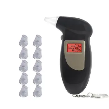 Alkoholio Kvapą Testeris su 11 kandikliai Breathalyzer Analizatorius Detektoriaus Testą Keychain Breathalizer Breathalyser DeviceLCD dd