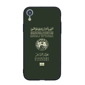 Alžyro Pasą Marškinėlius minkštos TPU sienos telefono dėklas skirtas iphone 11PRO 11PROMAX 11 X XS XR XSMAX 6 plius 7 7plus 8 8plus dangtis