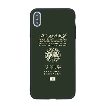 Alžyro Pasą Marškinėlius minkštos TPU sienos telefono dėklas skirtas iphone 11PRO 11PROMAX 11 X XS XR XSMAX 6 plius 7 7plus 8 8plus dangtis