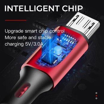 Amzish 2m 3A Micro USB Laidas, Greito Įkrovimo Laidą 