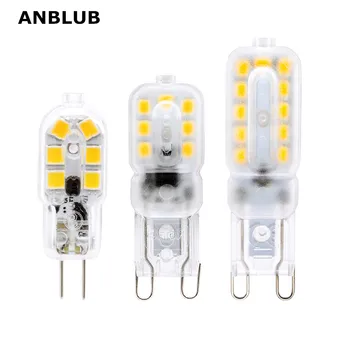 ANBLUB G9 G4 LED Šviesos AC 220V DC 12V Pritemdomi lemputė SMD2835 Dėmesio centre Liustra Pakeisti Halogeninės Lempos, Apšvietimo 5vnt/daug
