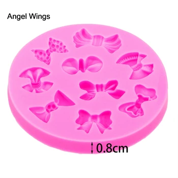 Angelas Sparnų Maisto kokybės 3D minkštas pyragas silikono formos lankas-mazgas polimero molis šokolado pyragai, bandelės, saldainiai priėmimo apdailos įrankiai F1201