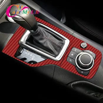 Anglies Pluošto Automobilio Salono Įrankių Galvos Shift Knob Skydelio Dangtelį Apdaila Lipdukas Tinka Mazda 3 Axela M. M. 2016 M. 2017 M. 2018 M. 2019 M.