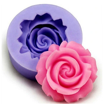 ANGRLY 3D Rožių Gėlių Silikono Formos Minkštas Tortas Dekoravimo Šokoladas, Slapukas Muilo Polimero Molis Dervos kepimo formos, Įrankiai