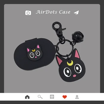 Animaciją Kačių Ausinės Atveju Keychain už Xiaomi Redmi AirDots Nauja Byla, Padengti Belaidžio 