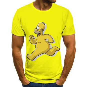 Animacinių filmų 3D Spausdinimo Simpsonų Streetwear vyriški ir moteriški marškinėliai Harajuku T-shirts Juokinga Juokinga Drabužių Paauglys T-shirts