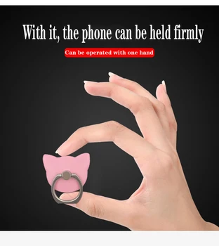 Animacinių filmų dobilų 360 laipsnių mobiliojo piršto žiedą, telefono laikiklis bazės lizdas smart universal mobile katė galvos žiedas kablys turėtojas