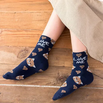 Animacinių filmų kojinės panda gyvūnų spausdinti kawaii mielas korėjos stiliaus moteris katė medvilnės moteris calcetines meias mulher skarpetki calcetas kojinių