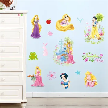 Animacinių filmų Lovele pasakų Princesė sienų lipdukai vaikams, vaikų, miegamojo sienos lipdukas dailės freskos mergaičių kambario jungiklis dekoro 