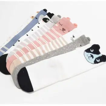 Animacinių filmų Mergaičių kojinės Kelio, didelis kūdikių neslidus kūdikių grynos medvilnės kojinės Berniukams vamzdis juostelės gyvūnų kelio kojinės