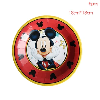 Animacinių Filmų Mickey Mouse Gimtadienio Dekoracijos Vaikams Jubiliejaus Šventimui Šalies Servetėlės Taurės Plokštė Vėliava, Vienkartiniai Indai