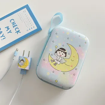Animacinių filmų Mini Saugojimo krepšiai mielas Už airpods Ausinių Saugojimo Atveju iPhone, USB Kabelis, Ausinės Ausinių Aksesuarų Laikymo Maišelis