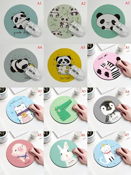 Animacinių filmų Panda Triušis Kiaulių, Kačių Modelis Apvalus Kilimėlis 200x200MM 11style Gyvūnų Pelės Mygtukai Pasirinkti Dovana/žaidimas/biuro Tablet Kilimėliai