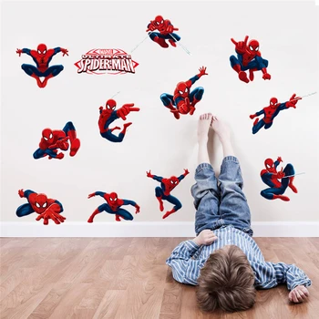 Animacinių filmų Spiderman 30*60cm Sienos Lipdukai Miegamojo, Vaikų Kambarių, Namų Dekoro Keršytojas Herojus Sienų Lipdukai 