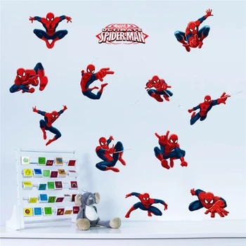 Animacinių filmų Spiderman 30*60cm Sienos Lipdukai Miegamojo, Vaikų Kambarių, Namų Dekoro Keršytojas Herojus Sienų Lipdukai 